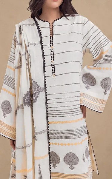 Bonanza Off White Jacquard Suit | Pakistani Lawn Dress in USA- Image 2