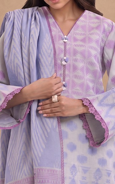 Bonanza Cadet Grey/Pink Flare Jacquard Suit | Pakistani Lawn Dress in USA- Image 2