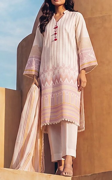 Bonanza White Jacquard Suit | Pakistani Winter Dresses in USA- Image 1