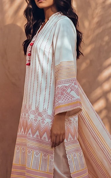 Bonanza White Jacquard Suit | Pakistani Winter Dresses in USA- Image 2