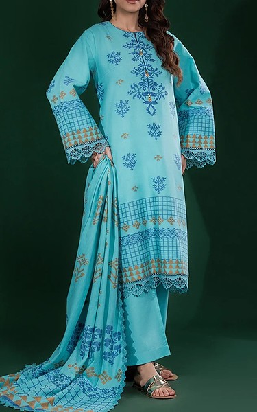 Bonanza Aqua Jacquard Suit | Pakistani Winter Dresses in USA- Image 2