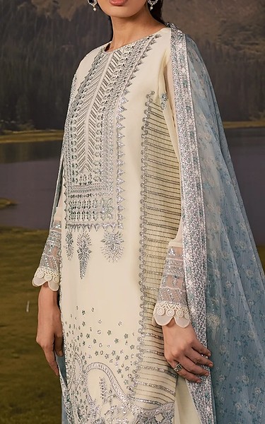 Daria Off-white Chiffon Suit | Pakistani Embroidered Chiffon Dresses USA- Image 3