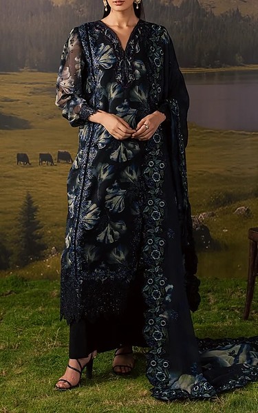 Daria Navy Chiffon Suit | Pakistani Embroidered Chiffon Dresses USA- Image 1