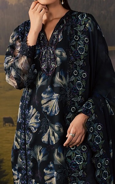 Daria Navy Chiffon Suit | Pakistani Embroidered Chiffon Dresses USA- Image 2