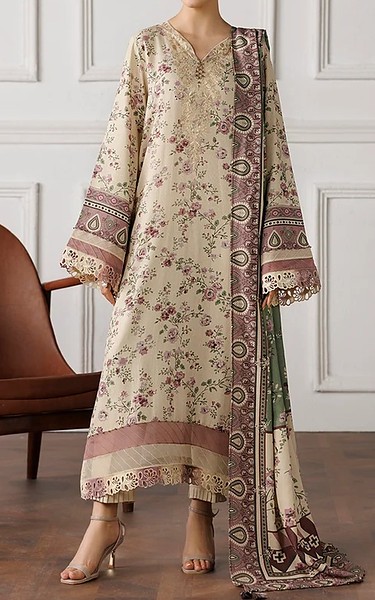 Daria Ivory Karandi Suit | Pakistani Winter Dresses in USA- Image 1