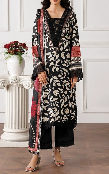 Daria Black Karandi Suit | Pakistani Winter Dresses in USA- Image 1