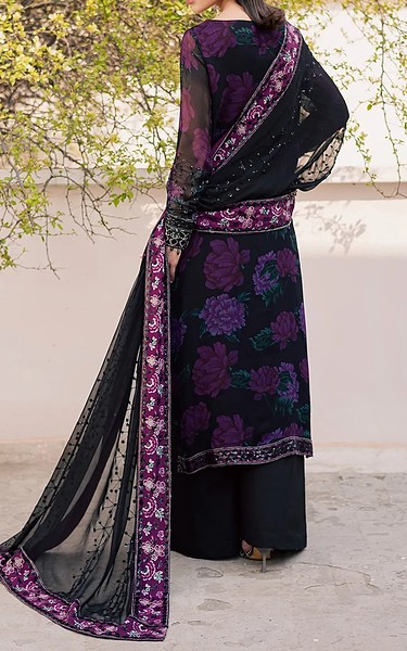 Daria Black Chiffon Suit | Pakistani Embroidered Chiffon Dresses USA- Image 3