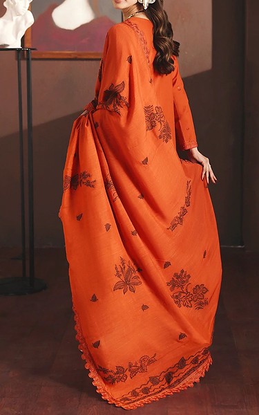 Daria Orange Lawn Suit | Pakistani Lawn Dress in USA- Image 2
