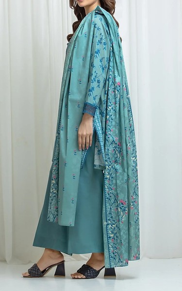 Edenrobe Fountain Blue Lawn Suit | Pakistani Lawn Dress in USA- Image 2