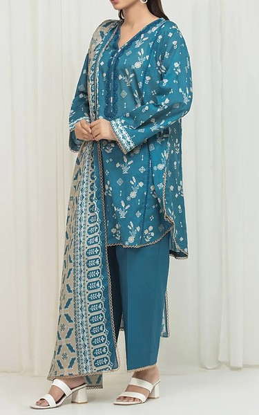 Edenrobe Dull Blue Lawn Suit | Pakistani Lawn Dress in USA- Image 2