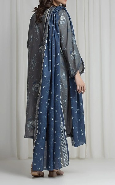Edenrobe Dark Grey Lawn Suit | Pakistani Lawn Dress in USA- Image 2