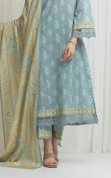Edenrobe Cloudy Blue Lawn Suit | Pakistani Lawn Dress in USA- Image 1