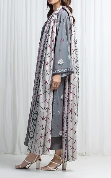Edenrobe Regent Grey Lawn Suit | Pakistani Lawn Dress in USA- Image 2