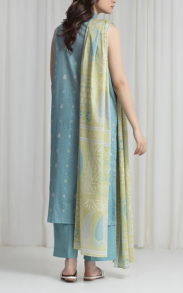 Edenrobe Pale Aqua Lawn Suit | Pakistani Lawn Dress in USA- Image 2