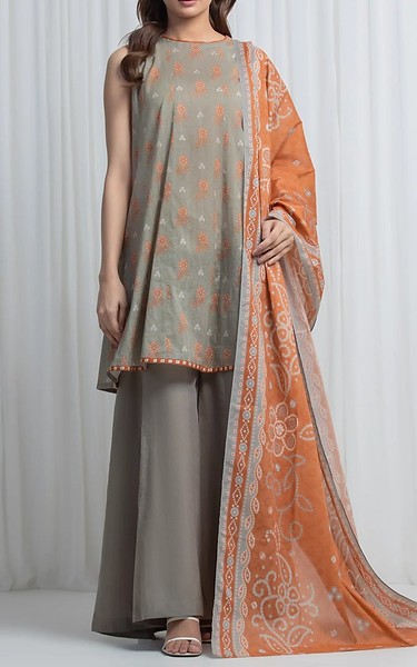 Edenrobe Grey Lawn Suit | Pakistani Lawn Dress in USA- Image 1