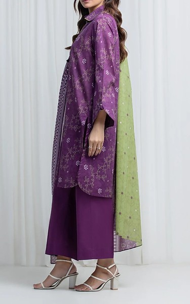 Edenrobe Plum Lawn Suit | Pakistani Lawn Dress in USA- Image 2
