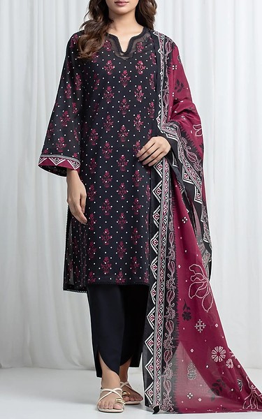 Edenrobe Black Lawn Suit | Pakistani Lawn Dress in USA- Image 1
