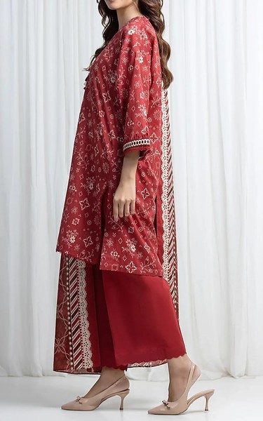 Edenrobe Dull Red Lawn Suit | Pakistani Lawn Dress in USA- Image 2