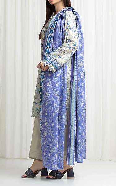Edenrobe Off White/Blue Lawn Suit | Pakistani Lawn Dress in USA- Image 2