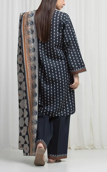 Edenrobe Black Khaddar Suit | Pakistani Winter Dresses in USA- Image 2