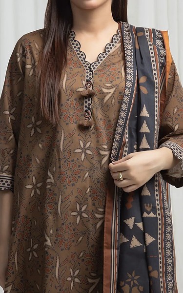 Edenrobe Olive Khaddar Suit | Pakistani Winter Dresses in USA- Image 2