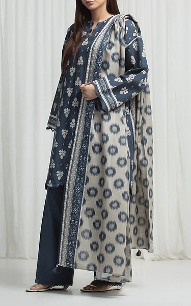 Edenrobe Teal Khaddar Suit | Pakistani Winter Dresses in USA- Image 1