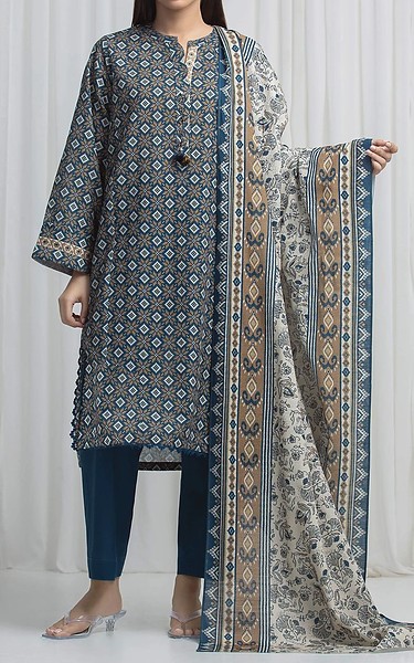 Edenrobe Teal Khaddar Suit | Pakistani Winter Dresses in USA- Image 1