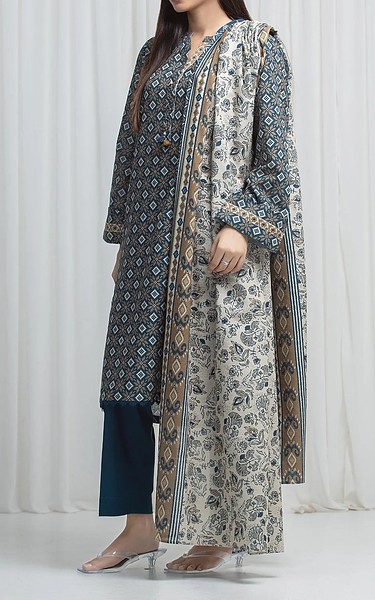 Edenrobe Teal Khaddar Suit | Pakistani Winter Dresses in USA- Image 2