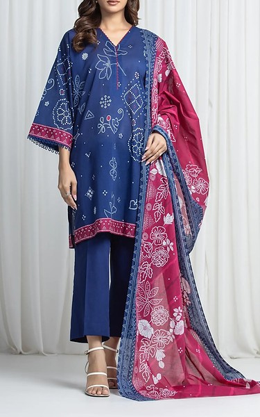 Edenrobe Blue Khaddar Suit | Pakistani Winter Dresses in USA- Image 1
