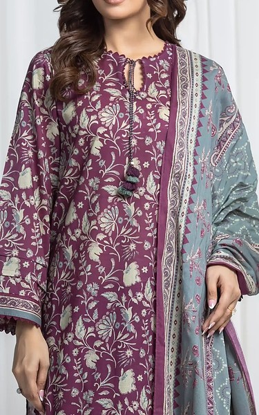 Edenrobe Magenta Khaddar Suit | Pakistani Winter Dresses in USA- Image 2