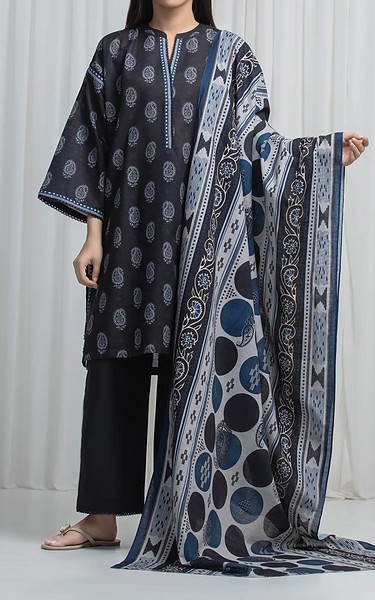 Edenrobe Black Khaddar Suit | Pakistani Winter Dresses in USA- Image 1