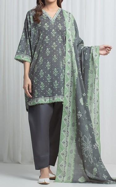 Edenrobe Regent Grey Lawn Suit | Pakistani Lawn Dress in USA- Image 1