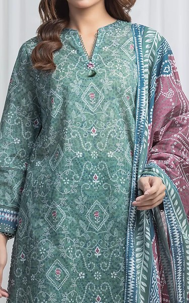 Edenrobe Summer Green Lawn Suit | Pakistani Lawn Dress in USA- Image 1