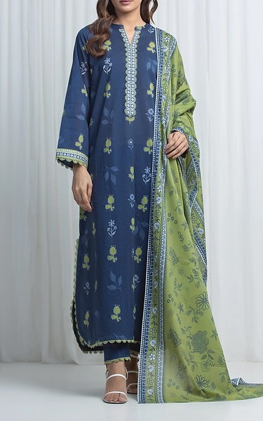 Edenrobe Blue Lawn Suit | Pakistani Lawn Dress in USA- Image 1