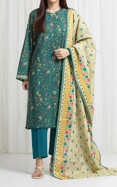 Edenrobe Teal Lawn Suit | Pakistani Lawn Dress in USA- Image 1