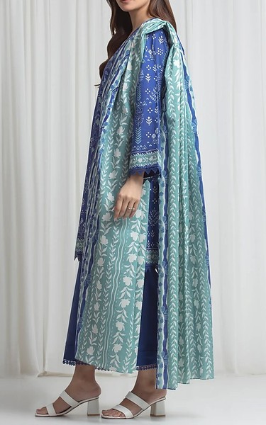Edenrobe Blue Lawn Suit | Pakistani Lawn Dress in USA- Image 2
