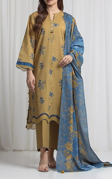 Edenrobe Camel Lawn Suit | Pakistani Lawn Dress in USA- Image 1