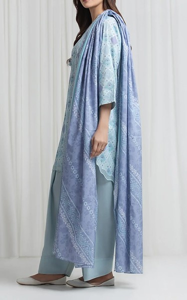 Edenrobe Pale Blue Lawn Suit | Pakistani Lawn Dress in USA- Image 2