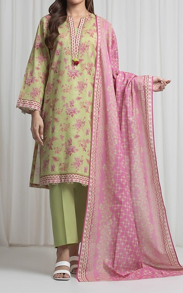 Edenrobe Olive Lawn Suit | Pakistani Lawn Dress in USA- Image 1