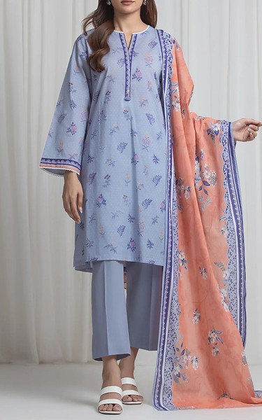 Edenrobe Cloudy Blue Lawn Suit | Pakistani Lawn Dress in USA- Image 1