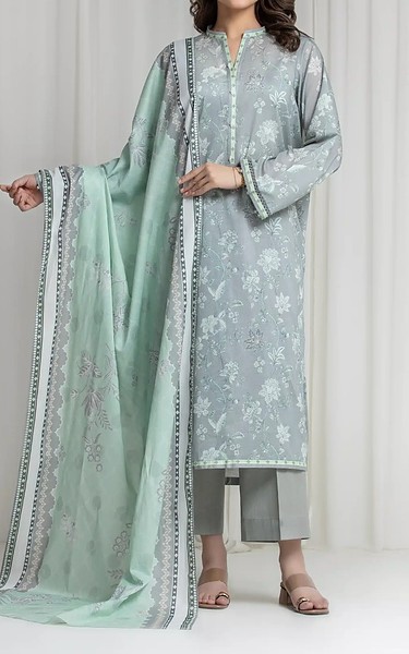 Edenrobe Grey Lawn Suit | Pakistani Lawn Dress in USA- Image 1