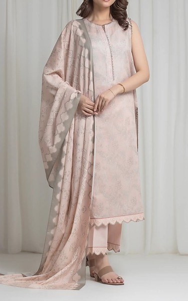 Edenrobe Pale Pink Lawn Suit | Pakistani Lawn Dress in USA- Image 1