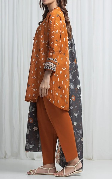 Edenrobe Rust Lawn Suit | Pakistani Lawn Dress in USA- Image 2