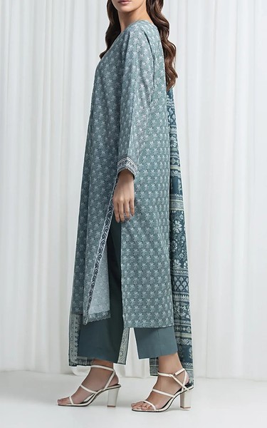 Edenrobe Regent Grey Lawn Suit | Pakistani Lawn Dress in USA- Image 2