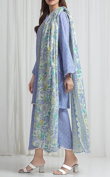 Edenrobe Carolina Blue Lawn Suit | Pakistani Lawn Dress in USA- Image 2