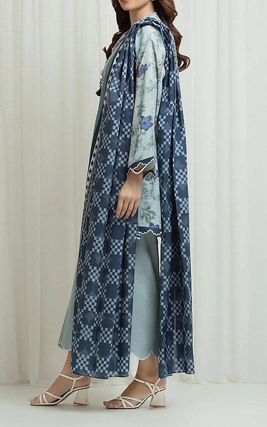 Edenrobe Pale Aqua Lawn Suit | Pakistani Lawn Dress in USA- Image 2
