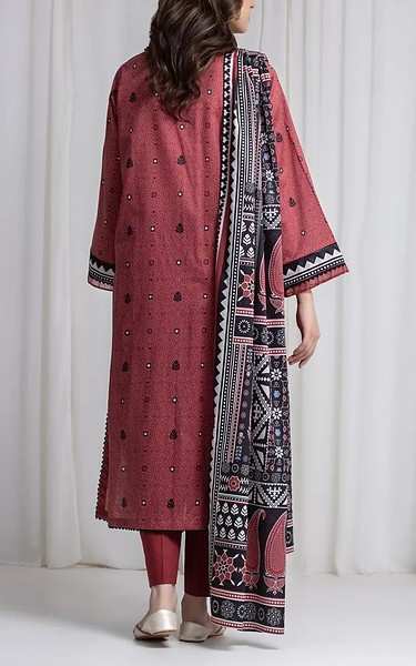 Edenrobe Light Carmine Pink Lawn Suit | Pakistani Lawn Dress in USA- Image 2
