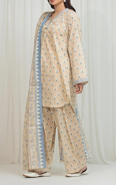 Edenrobe Beige Lawn Suit | Pakistani Lawn Dress in USA- Image 2