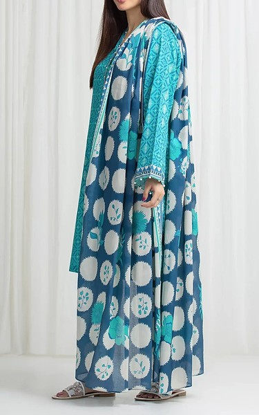 Edenrobe Turquoise Lawn Suit | Pakistani Lawn Dress in USA- Image 2