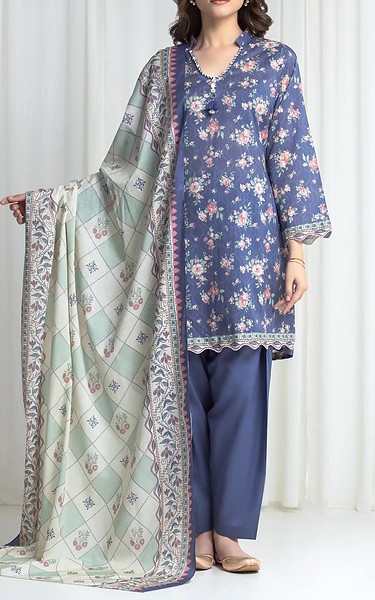 Edenrobe Blue Lawn Suit | Pakistani Lawn Dress in USA- Image 1